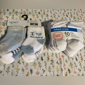 2 pack Baby Crew Socks Set new with tags 0-6 months 3 $5 items for $10